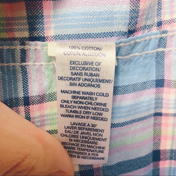 Chaps Blue & Pink Button Down Men’s Shirt Large - Picture 5 of 6